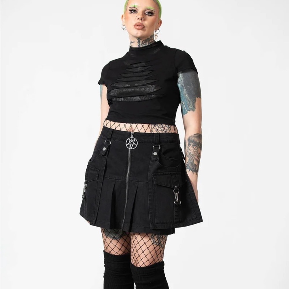Killstar - Hettie Slashed Crop Top - Size XS